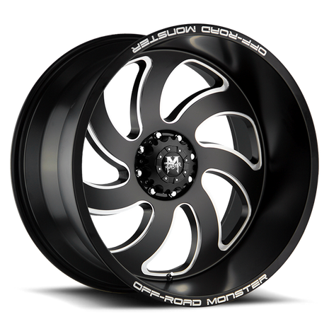 Off Road Monster Wheels M07 BML Flat Matte Black | 24x12 -44mm | 6x139.7 | Truck/SUV Wheel