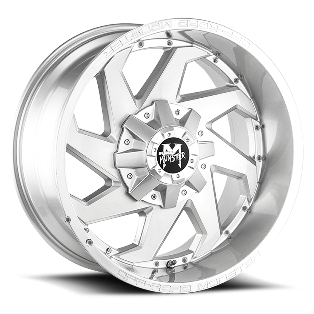 Off Road Monster M09 BFS 20x10 -12mm 6x135 / 6x139.7 Brushed Face Silver
