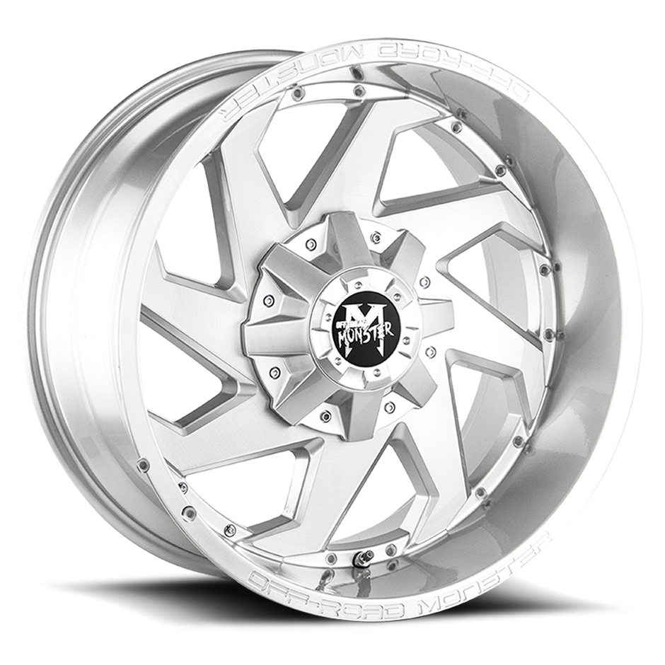 Off Road Monster M09 BFS 20x10 -12mm 6x135 / 6x139.7 Brushed Face Silver