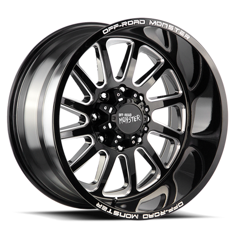 Off Road Monster Wheels M17 GBML Gloss Black | 20x10 -19mm | 8x165.1 | HD Truck Wheel