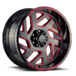 Off Road Monster Wheels M19 GBMLR Gloss Black/Candy Red | 20x10 -19mm | 5x127 | Jeep Wrangler & Gladiator