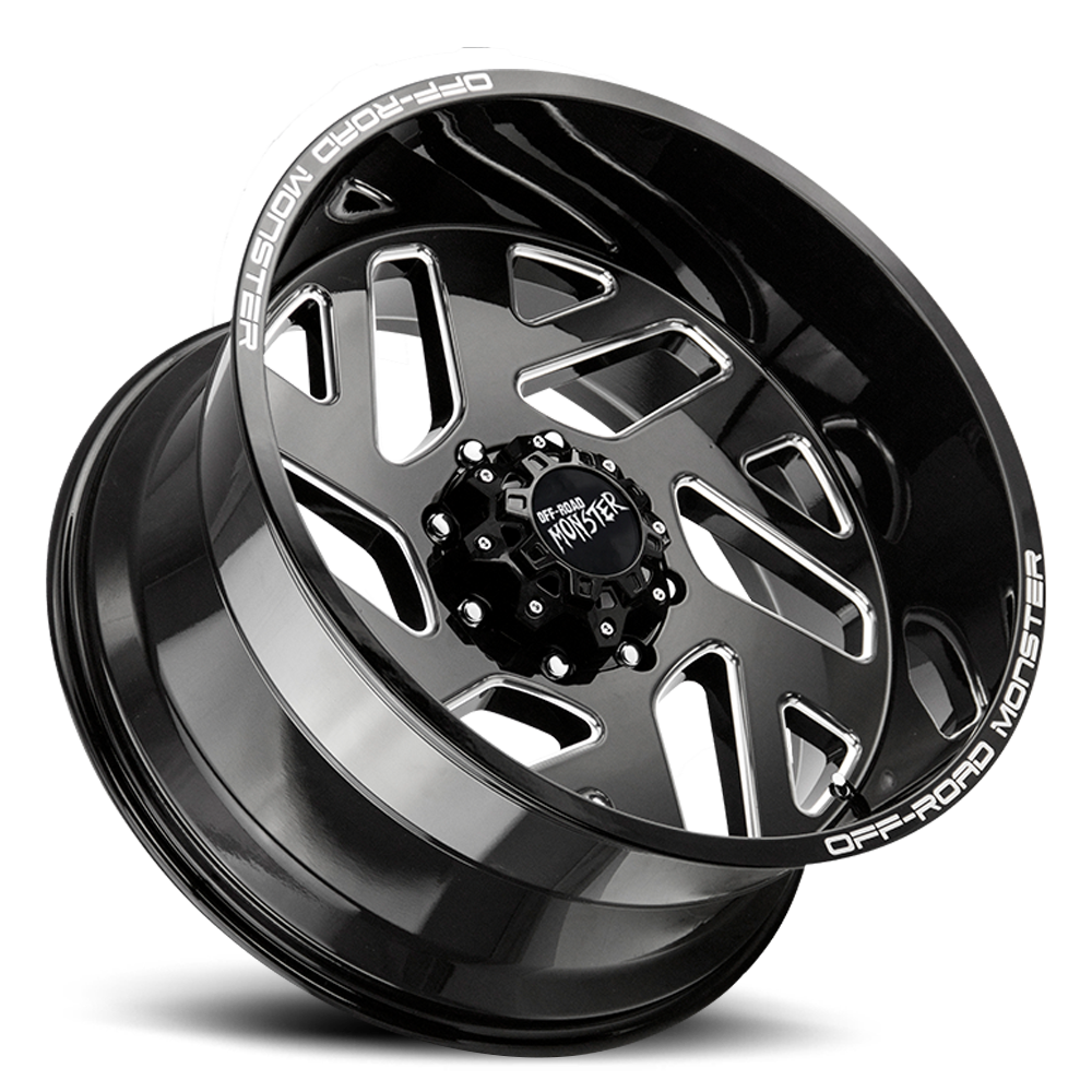 Off Road Monster Wheels M19 GBML Gloss Black | 20x10 -19mm | 5x139.7 | Truck/SUV Wheel