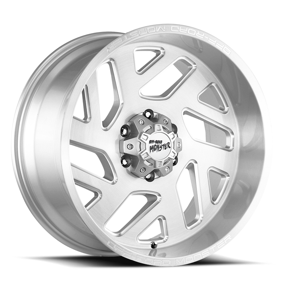 Off Road Monster Wheels M19 BSML Brushed Silver | 20x10 -19mm | 6x139.7 | Truck/SUV Wheel