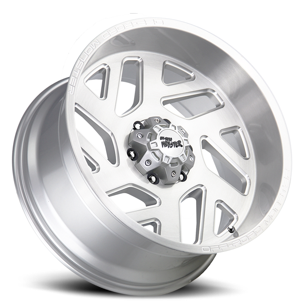 Off Road Monster Wheels M19 BSML Brushed Silver | 20x10 -19mm | 6x139.7 | Truck/SUV Wheel