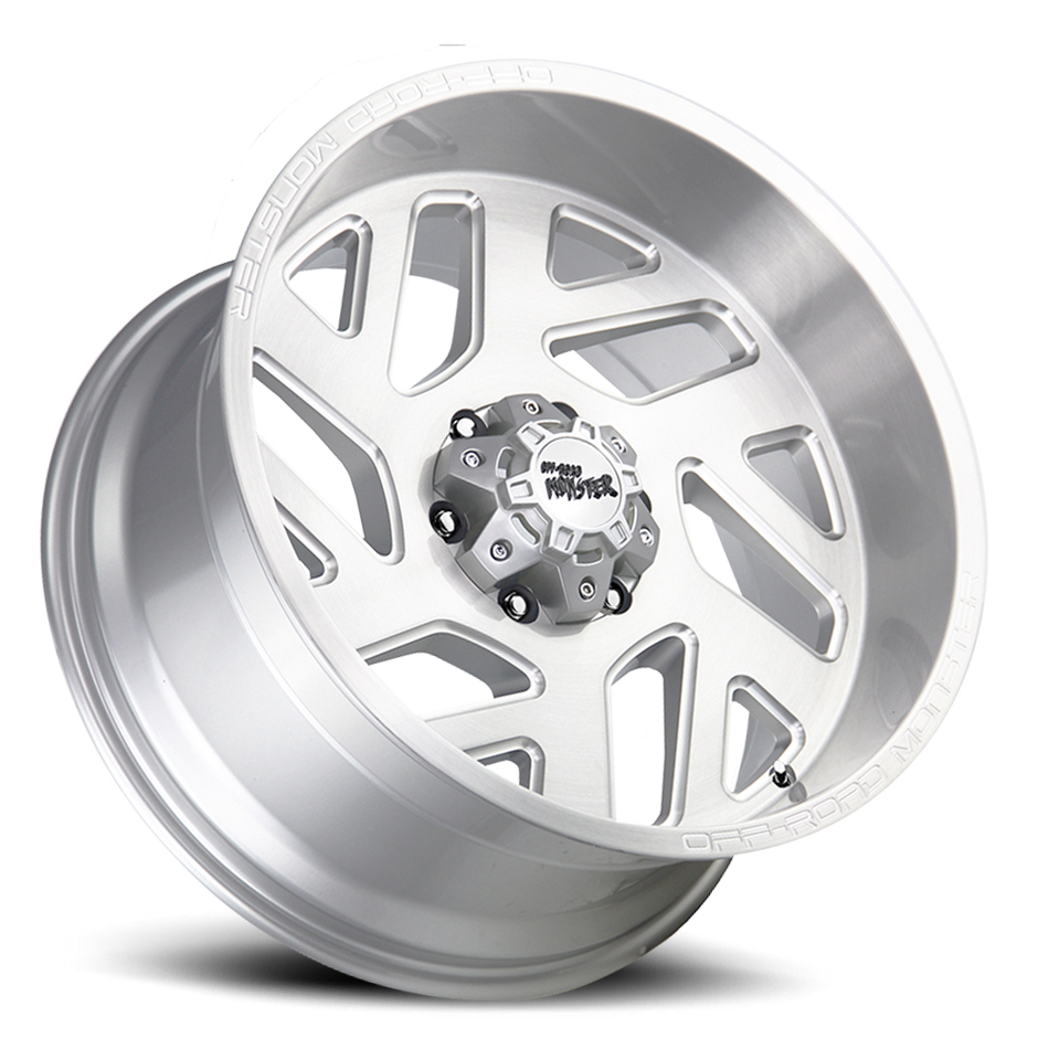 Off Road Monster Wheels M19 BSML Brushed Silver | 20x10 -19mm | 6x139.7 | Truck/SUV Wheel