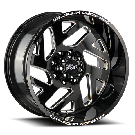 Off Road Monster Wheels M19 GBML Gloss Black | 20x10 -19mm | 8x165.1 | HD Truck Wheel