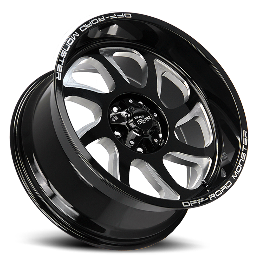 Off Road Monster Wheels M22 GBML Gloss Black | 20x10 -19mm | 5x127 | Jeep Wrangler & Gladiator
