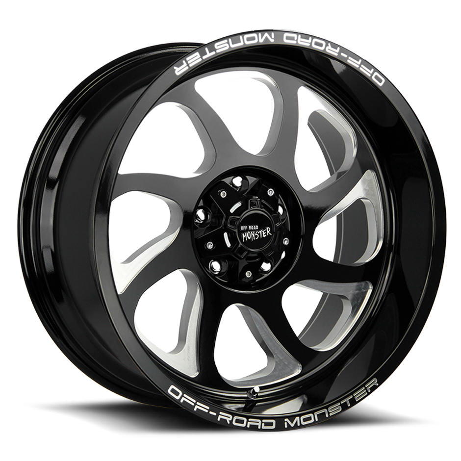 Off Road Monster Wheels M22 GBML Gloss Black | 20x10 -19mm | 8x165.1 | HD Truck Wheel