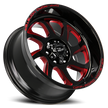 Off Road Monster Wheels M22 GBMLR Gloss Black/Candy Red | 22x12 -44mm | 5x127 | Jeep Wrangler & Gladiator