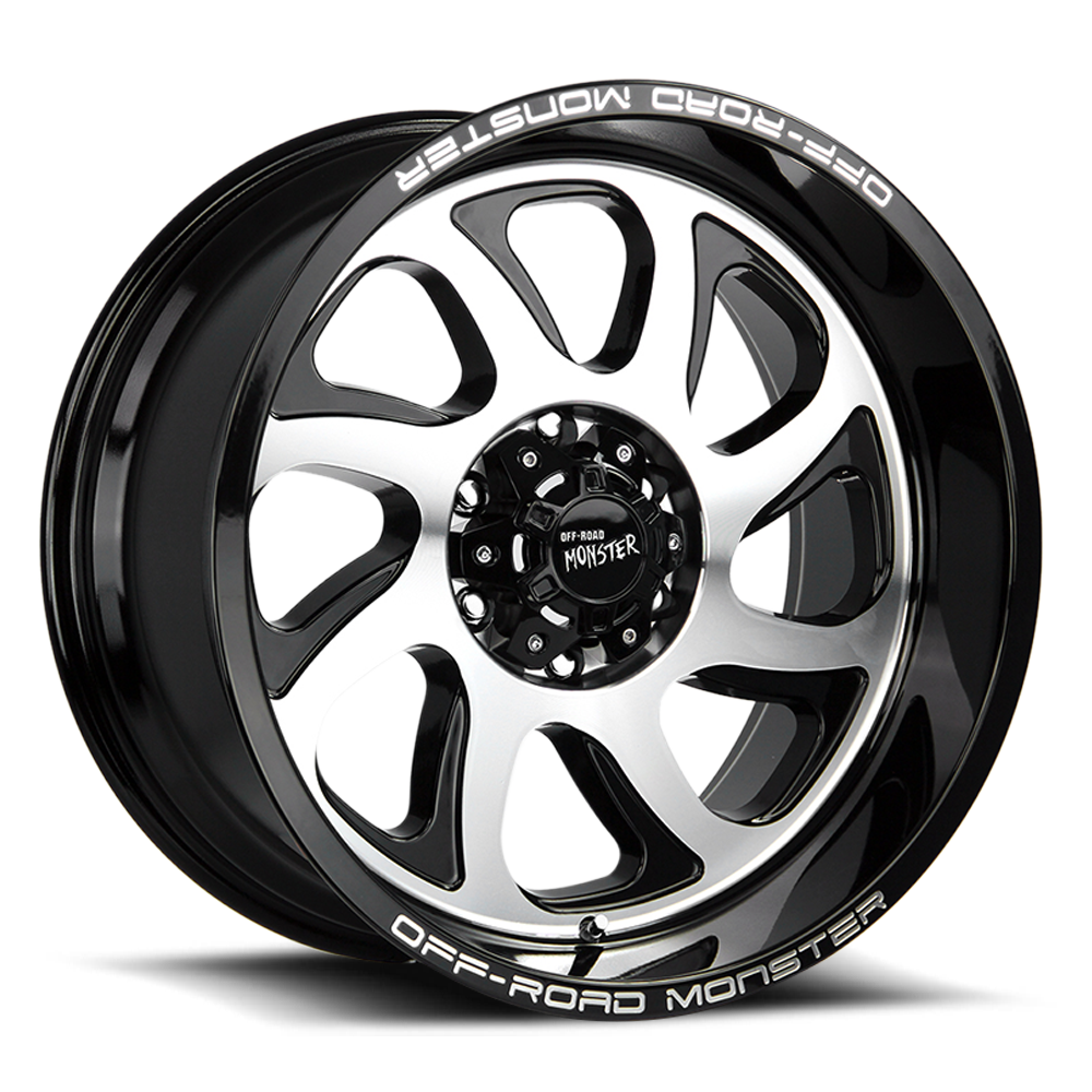 Off Road Monster Wheels M22 GBM Gloss Black | 22x12 -44mm | 8x165.1 | HD Truck Wheel
