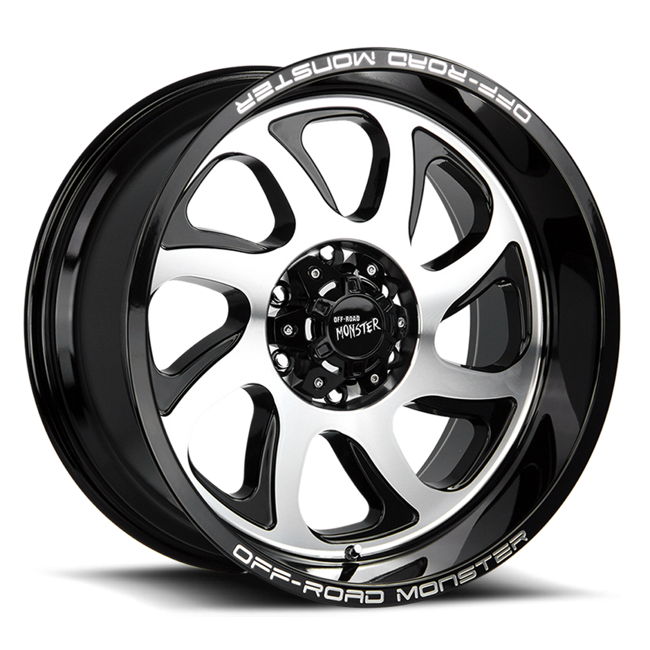 Off Road Monster Wheels M22 GBM Gloss Black | 22x12 -44mm | 8x165.1 | HD Truck Wheel