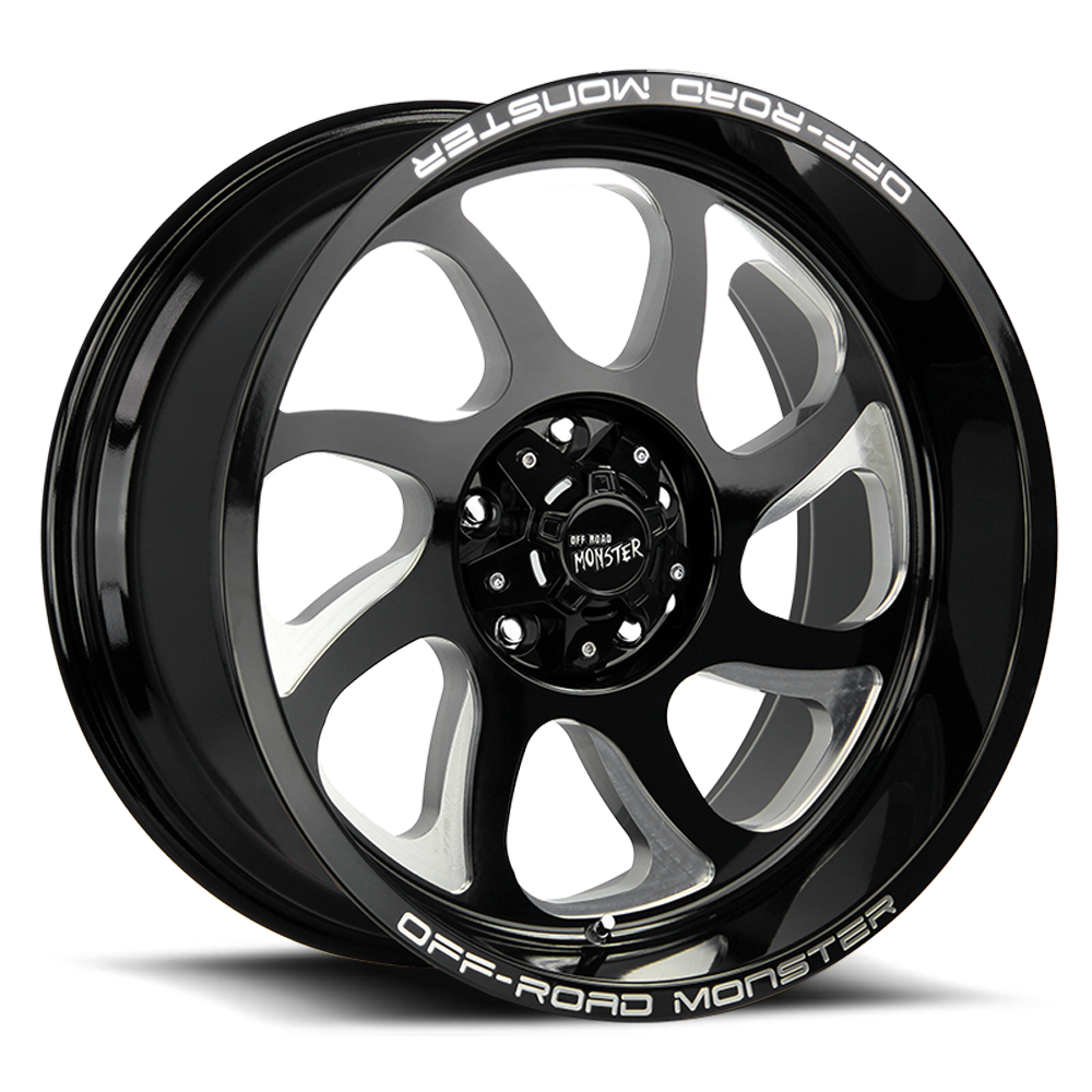 Off Road Monster Wheels M22 GBML Gloss Black | 22x12 -44mm | 8x165.1 | HD Truck Wheel