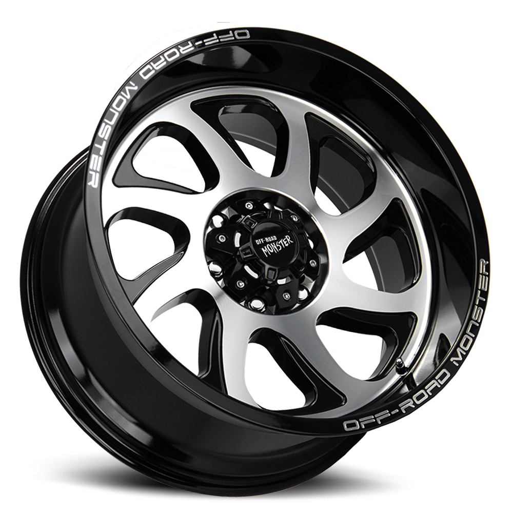Off Road Monster Wheels M22 GBM Gloss Black | 22x12 -44mm | 8x165.1 | HD Truck Wheel