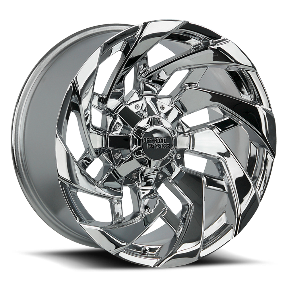 Off Road Monster Wheels M24 Chrome | 20x10 -19mm | 8x165.1/8x170 | HD Truck Wheel