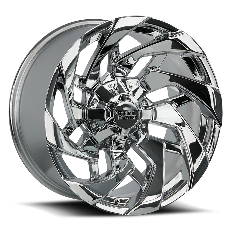 Off Road Monster Wheels M24 Chrome | 20x10 -19mm | 8x165.1/8x170 | HD Truck Wheel