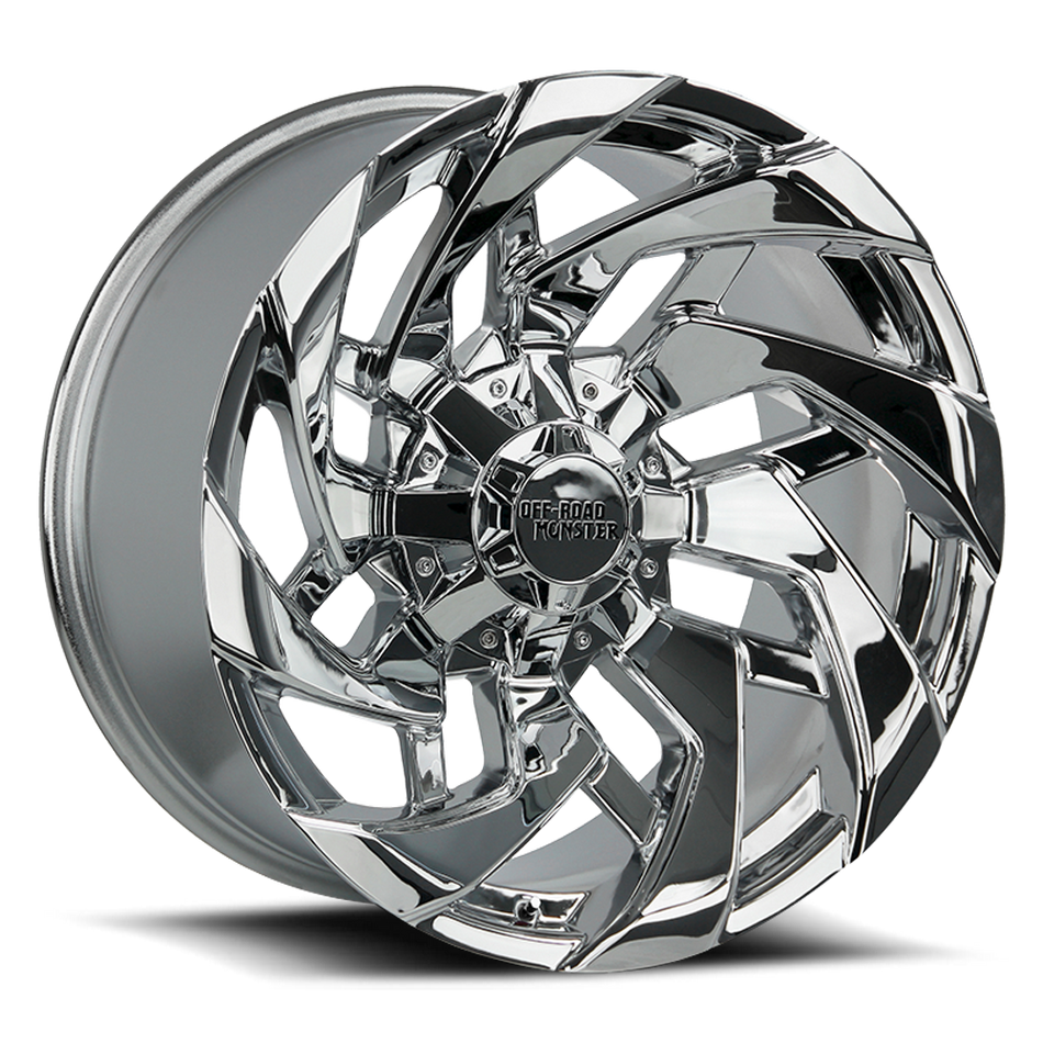 Off Road Monster Wheels M24 Chrome | 20x10 -19mm | 8x165.1/8x170 | HD Truck Wheel