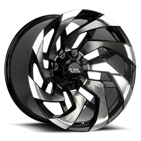 Off Road Monster Wheels M24 GBM Gloss Black | 20x10 -19mm | 8x165.1/8x170 | HD Truck Wheel
