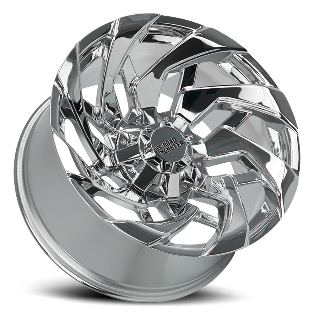 Off Road Monster Wheels M24 Chrome | 20x10 -19mm | 8x165.1/8x170 | HD Truck Wheel