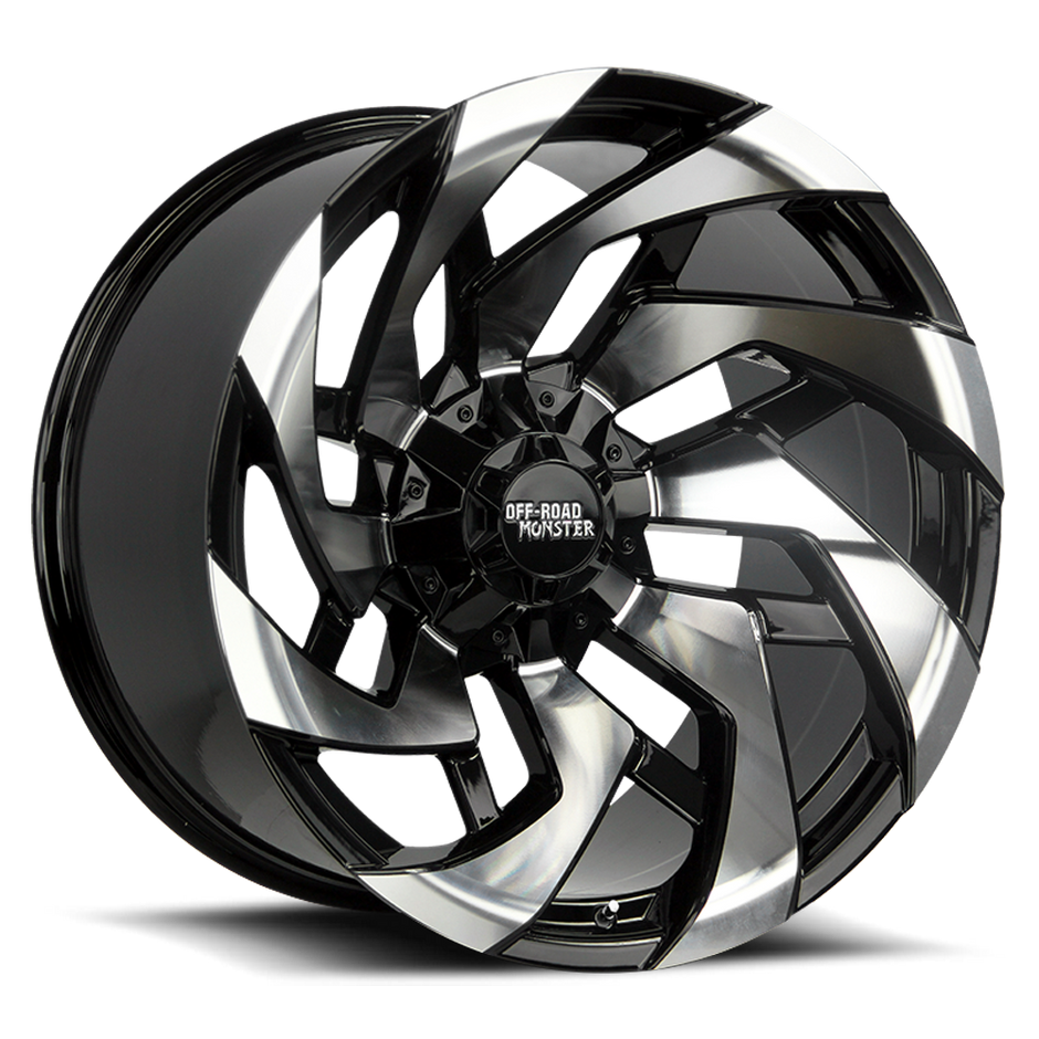 Off Road Monster M24 GBM Gloss Black Milled | 22x12 -44mm | 6x135 & 6x139.7