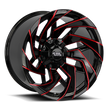 Off Road Monster Wheels M24 GBMLR Gloss Black/Candy Red | 22x12 -44mm | 8x165.1/8x170 | HD Truck Wheel