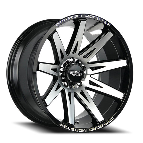Off Road Monster Wheels M25 GBM Gloss Black | 20x10 -19mm | 5x127 | Jeep Wrangler & Gladiator