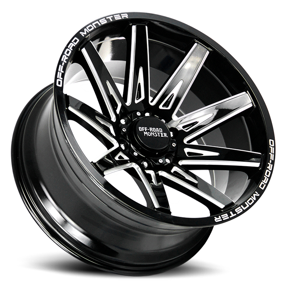 Off Road Monster Wheels M25 GBML Gloss Black | 20x10 -19mm | 6x135 | 2004–2026 Ford F-150 & Expedition