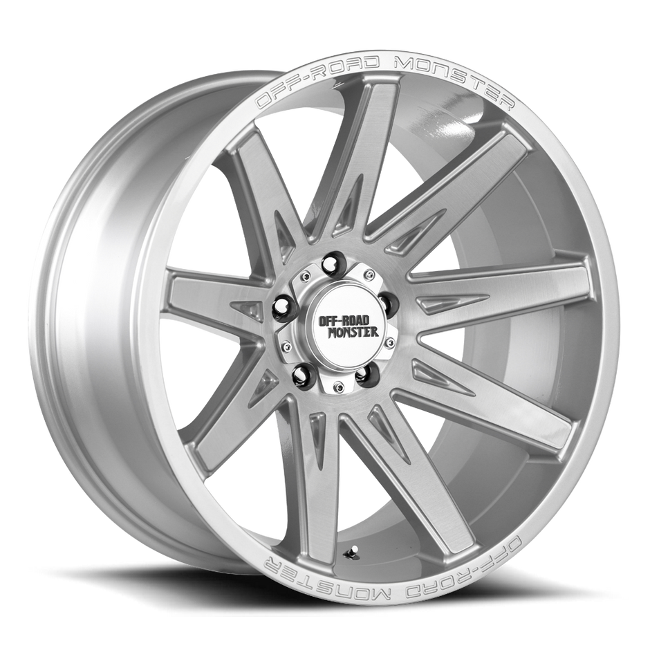Off Road Monster Wheels M25 BFS Brushed Face Silver | 20x10 -19mm | 6x139.7 | Truck/SUV Wheel