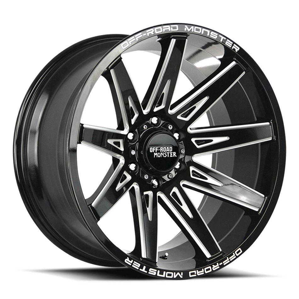 Off Road Monster Wheels M25 GBML Gloss Black | 20x10 -19mm | 6x139.7 | Truck/SUV Wheel