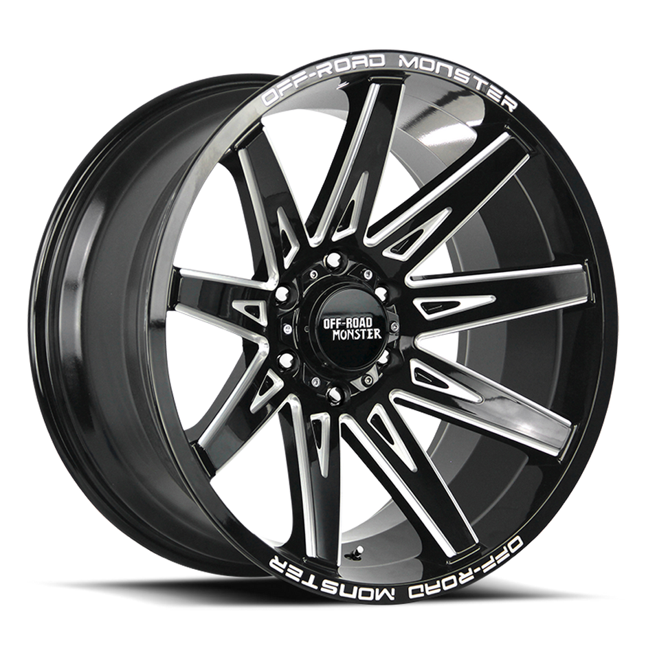 Off Road Monster Wheels M25 GBML Gloss Black | 22x12 -44mm | 6x135 | 2004–2026 Ford F-150 & Expedition