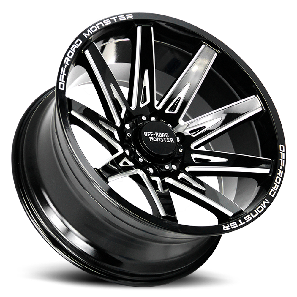 Off Road Monster Wheels M25 GBML Gloss Black | 22x12 -44mm | 6x135 | 2004–2026 Ford F-150 & Expedition