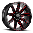Off Road Monster Wheels M25 GBMLR Gloss Black/Candy Red | 22x12 -44mm | 6x139.7 | Truck/SUV Wheel