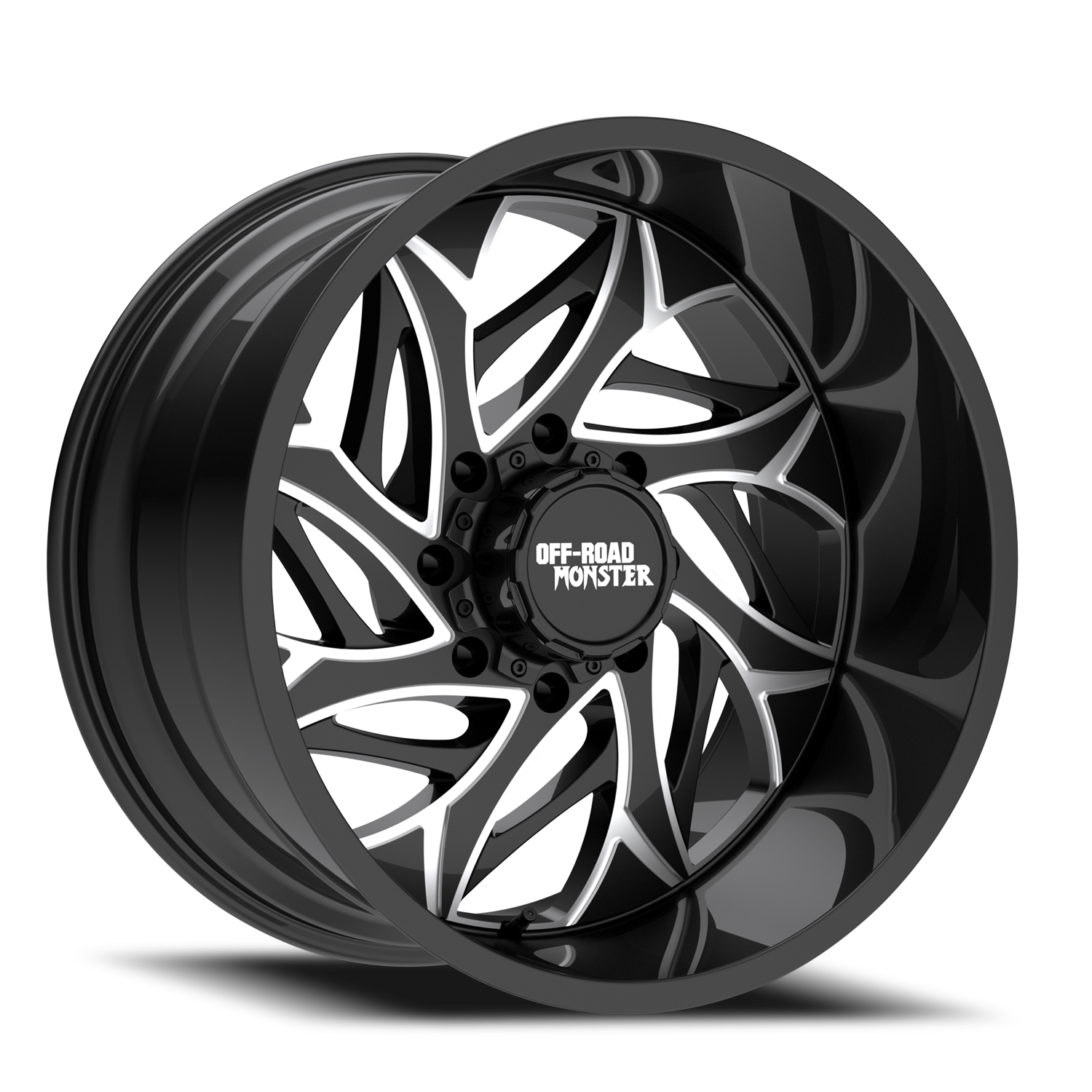 Off Road Monster Wheels M28 GBML Gloss Black | 20x10 -19mm | 8x165.1 | HD Truck Wheel