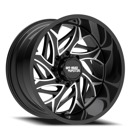 Off Road Monster Wheels M28 GBML Gloss Black | 20x10 -19mm | 8x165.1 | HD Truck Wheel