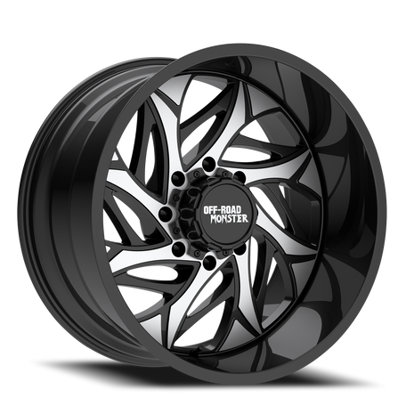Off Road Monster Wheels M28 GBM Gloss Black | 24x14 -76mm | 8x180 | 2011–2026 Silverado/Sierra 2500HD/3500HD