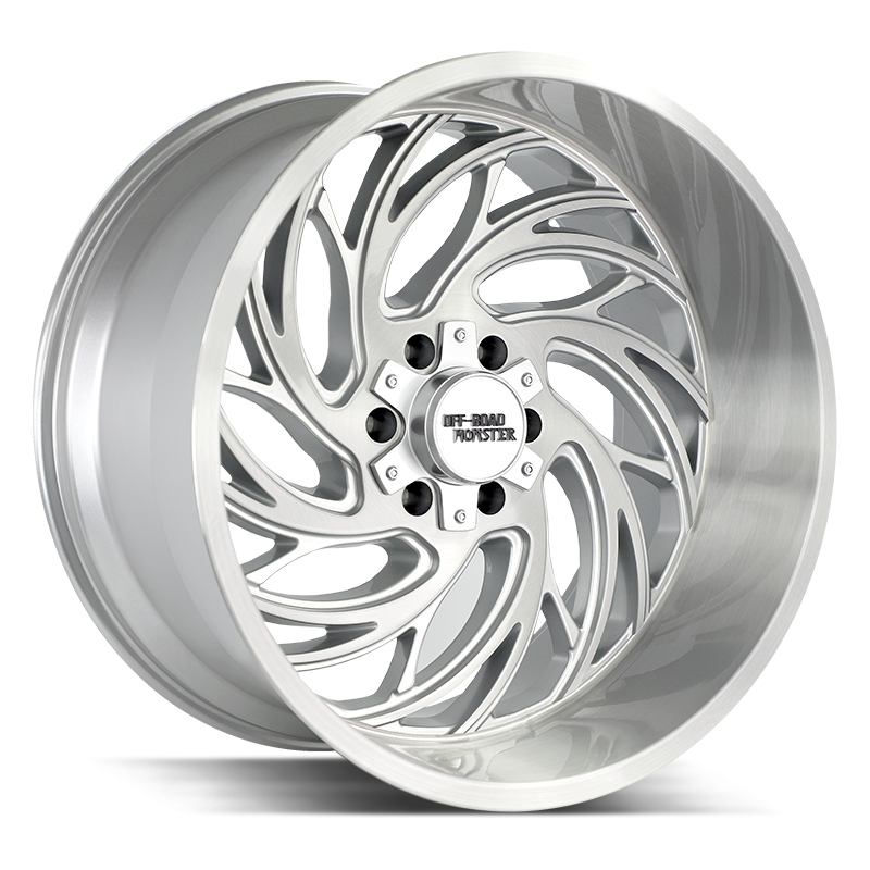 Off Road Monster Wheels M29 BFS Brushed Face Silver | 20x10 -19mm | 8x170 | 1999–2026 Ford F-250/F-350 Super Duty