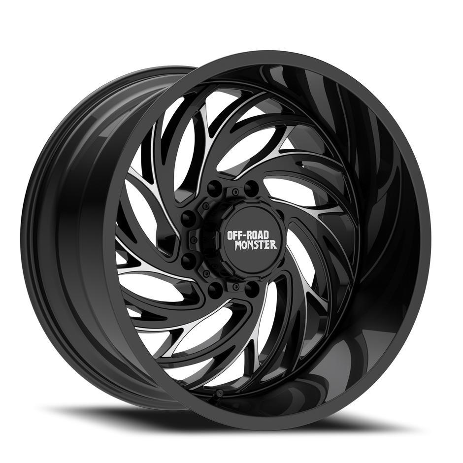 Off Road Monster Wheels M29 GBML Gloss Black | 20x10 -19mm | 8x180 | 2011–2026 Silverado/Sierra 2500HD/3500HD