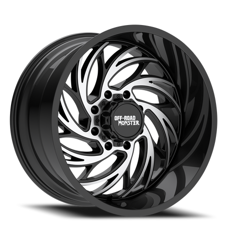 Off Road Monster Wheels M29 GBM Gloss Black | 22x12 -44mm | 8x180 | 2011–2026 Silverado/Sierra 2500HD/3500HD