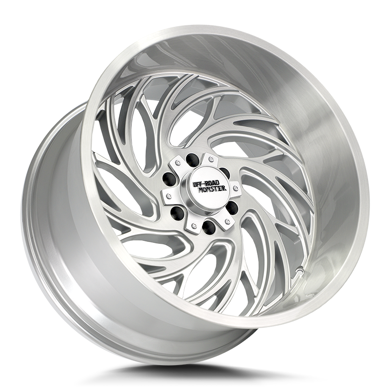 Off Road Monster M29 BFS | Silver Brushed Spoke Faces | 24x14 | -76mm | 6x135 & 6x139.7