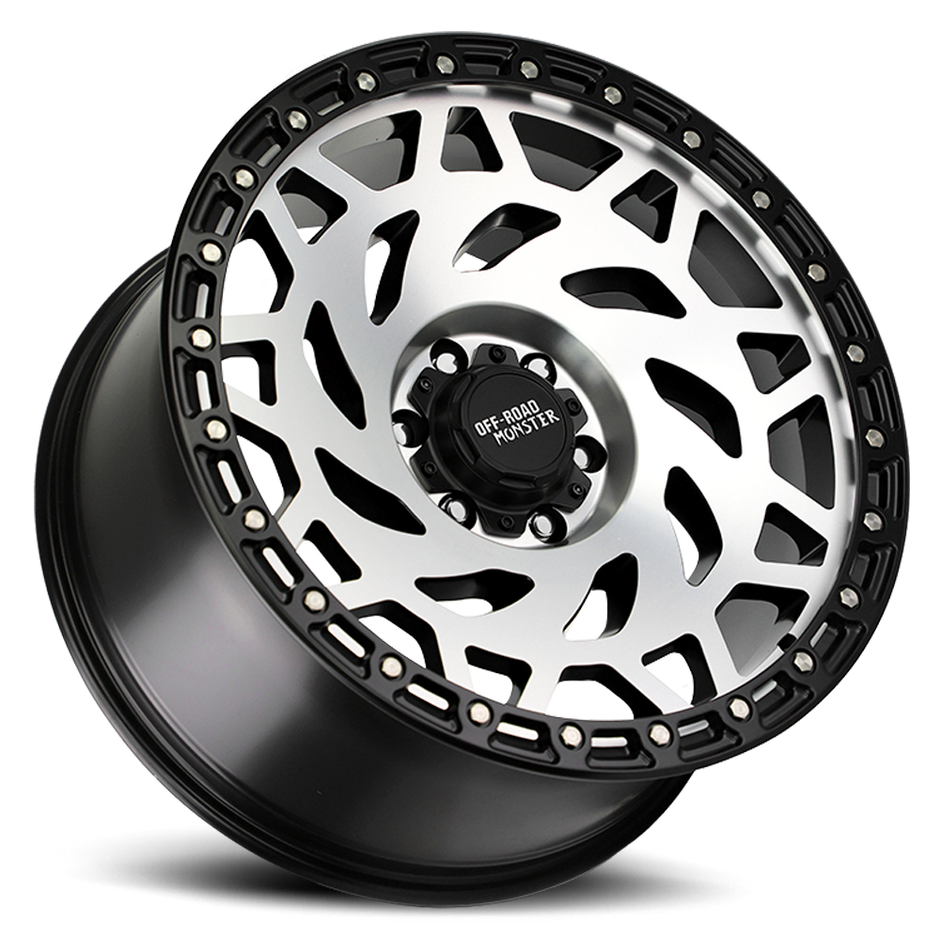 Off Road Monster Wheels M50 GBMBR Gloss Black/Black Ring | 20x9.5 -12mm | 6x135 | 2004–2026 Ford F-150 & Expedition