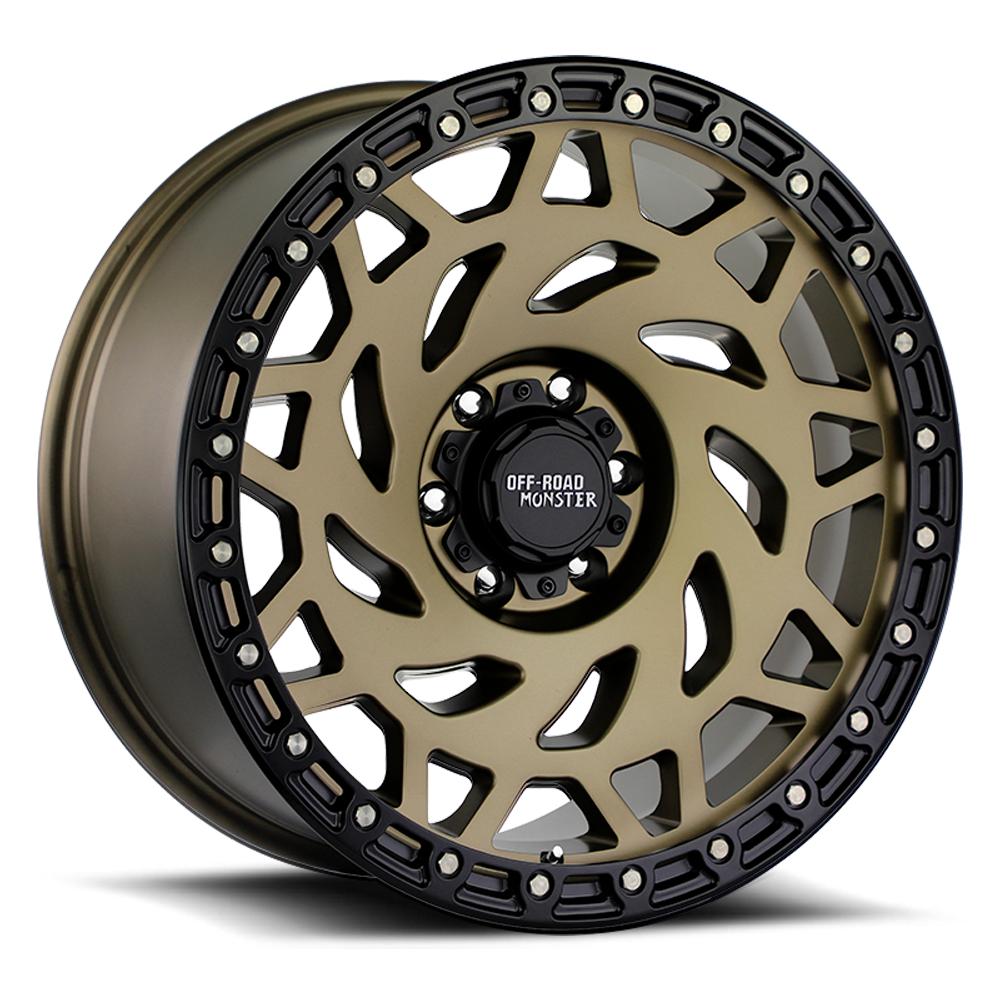 Off Road Monster Wheels M50 BZBR Bronze/Black Ring | 20x9.5 -12mm | 8x180 | 2011–2026 Silverado/Sierra 2500HD/3500HD