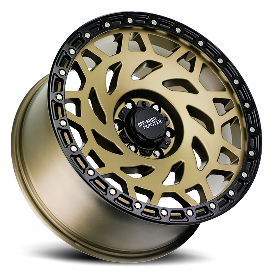 Off Road Monster Wheels M50 BZBR Bronze/Black Ring | 20x9.5 -12mm | 8x180 | 2011–2026 Silverado/Sierra 2500HD/3500HD