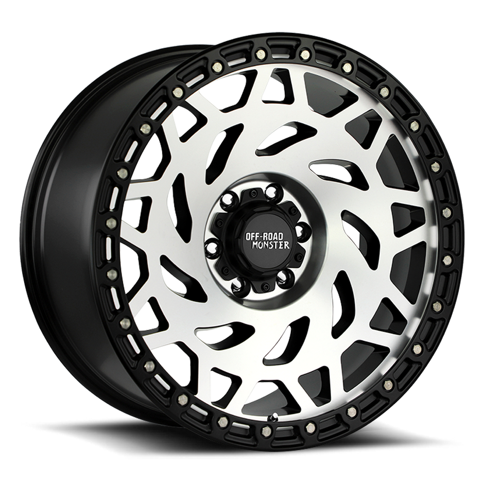 Off Road Monster Wheels M50 GBMBR Gloss Black/Black Ring | 17x9 0mm | 5x127 | Jeep Wrangler & Gladiator