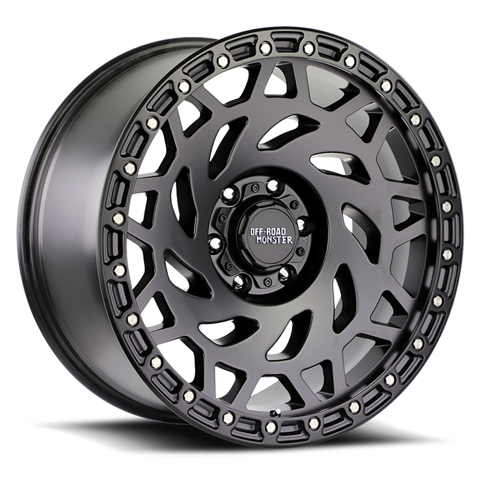 Off Road Monster Wheels M50 GBBR Gloss Black/Black Ring | 17x9 0mm | 5x150 | Toyota Tundra/Sequoia/Land Cruiser