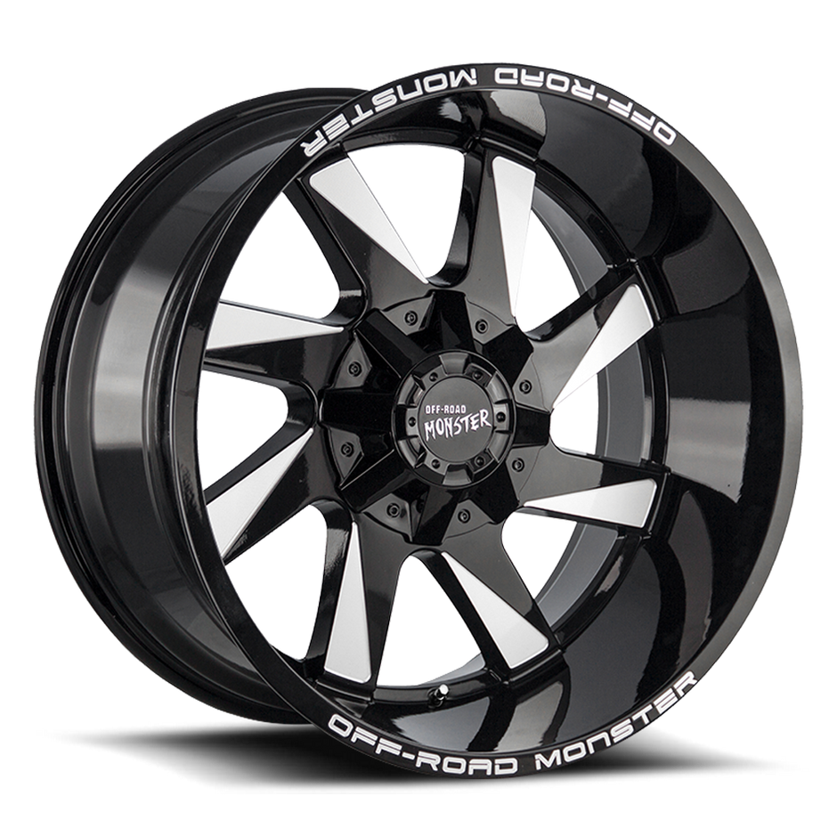 Off Road Monster Wheels M80 GBML Gloss Black | 24x12 -44mm | 6x135 | 2004–2026 Ford F-150 & Expedition