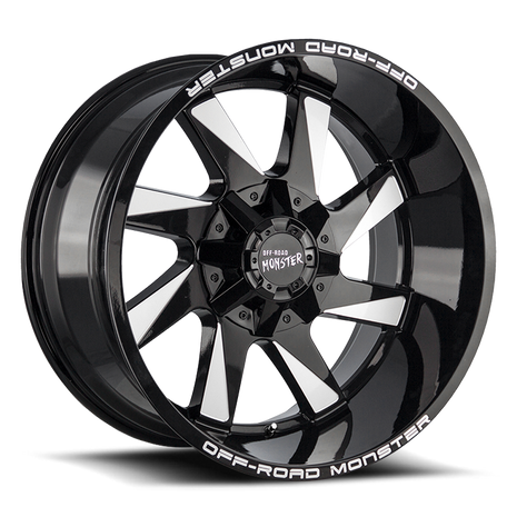 Off Road Monster Wheels M80 GBML Gloss Black | 24x12 -44mm | 6x135 | 2004–2026 Ford F-150 & Expedition