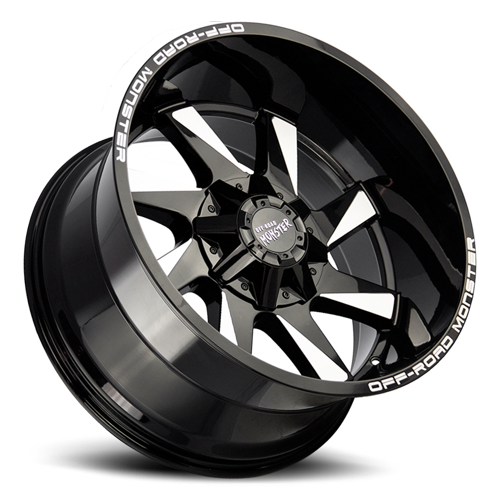 Off Road Monster Wheels M80 GBML Gloss Black | 24x12 -44mm | 6x135 | 2004–2026 Ford F-150 & Expedition