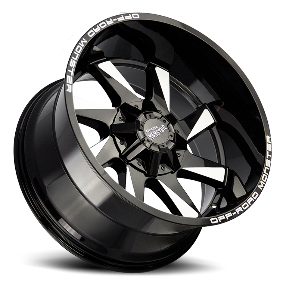 Off Road Monster Wheels M80 GBML Gloss Black | 24x12 -44mm | 6x135 | 2004–2026 Ford F-150 & Expedition