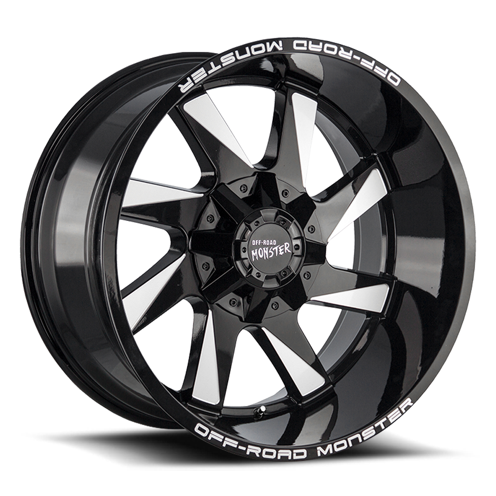 Off Road Monster Wheels M80 GBML Gloss Black | 24x12 -44mm | 6x139.7 | Truck/SUV Wheel