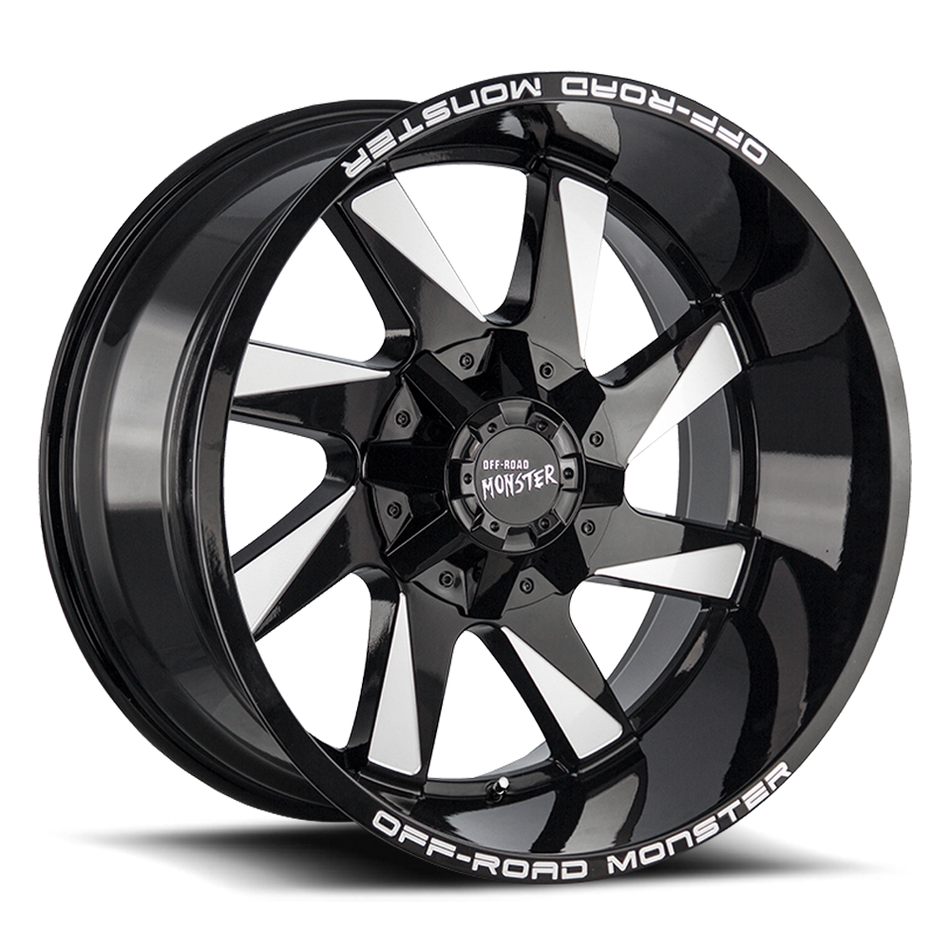 Off Road Monster Wheels M80 GBML Gloss Black | 24x12 -44mm | 6x139.7 | Truck/SUV Wheel