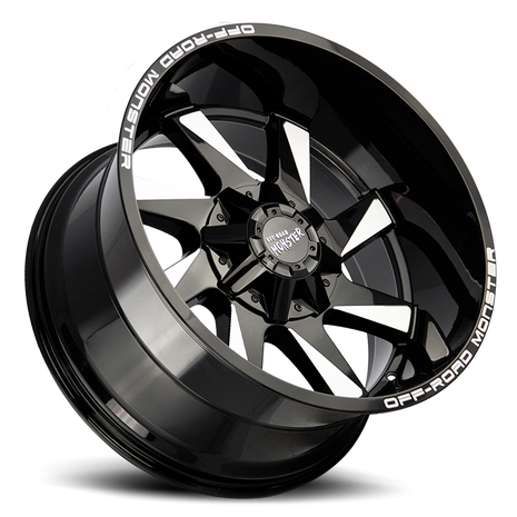 Off Road Monster Wheels M80 GBML Gloss Black | 24x12 -44mm | 6x139.7 | Truck/SUV Wheel